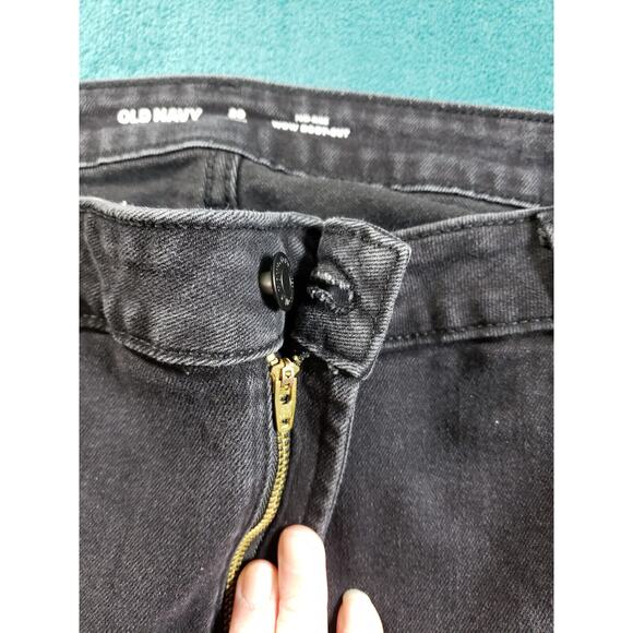 Old Navy Jeans Sz 20 Long Womens Black Stretch Pants Mid Rise Denim Bootcut - Picture 5 of 12